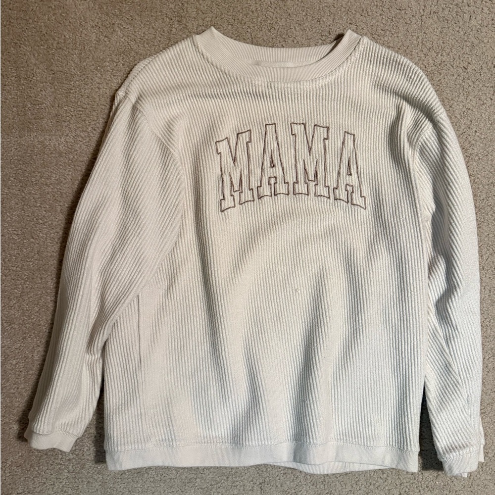 Cream 'MAMA' Knit Crewneck